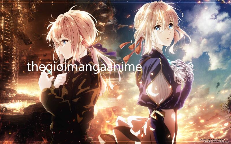 Tấm Poster anime cao cấp giấy 260gsm Violet Evergarden chibi ảnh đẹp