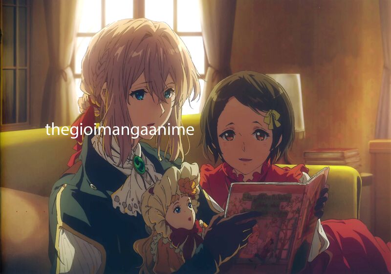 Tấm Poster anime cao cấp giấy 260gsm Violet Evergarden chibi ảnh đẹp