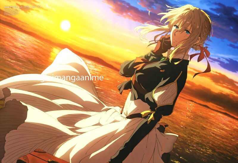 Tấm Poster anime cao cấp giấy 260gsm Violet Evergarden chibi ảnh đẹp