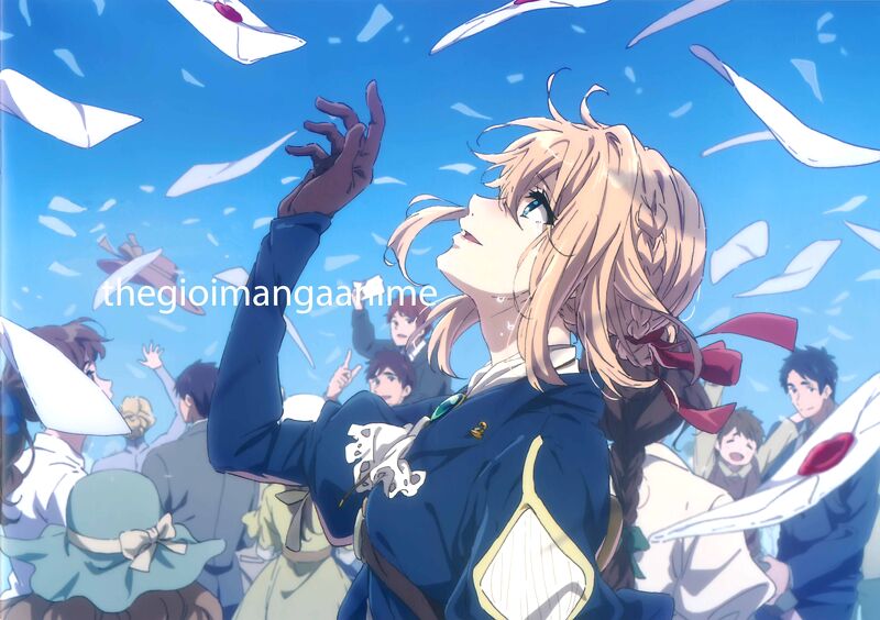 Tấm Poster anime cao cấp giấy 260gsm Violet Evergarden chibi ảnh đẹp