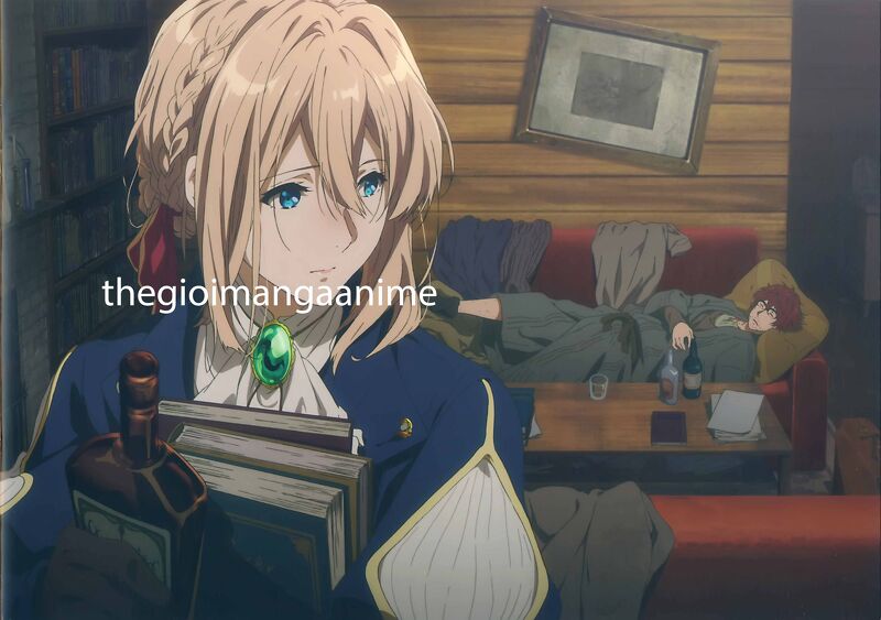 Tấm Poster anime cao cấp giấy 260gsm Violet Evergarden chibi ảnh đẹp