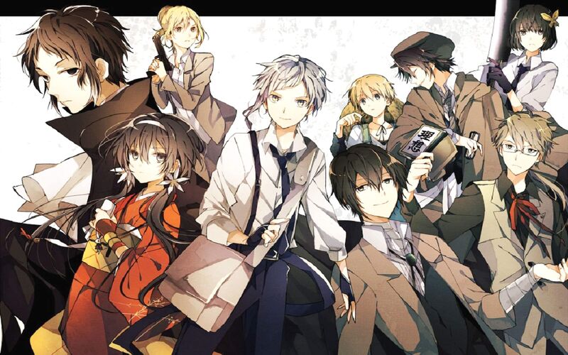 (V01) Tấm Poster anime cao cấp giấy 260gsm BUNGOU STRAY DOGS Văn hào lưu lạc hình chibi ảnh đẹp