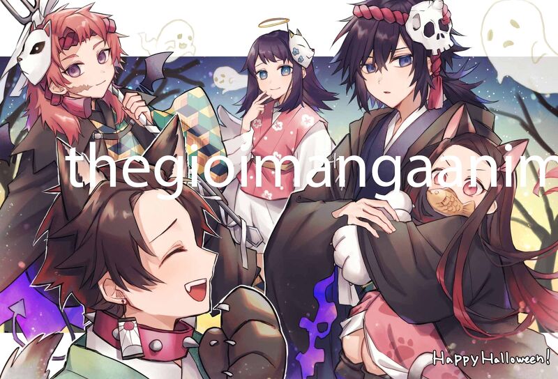 (V03) Tấm Poster anime cao cấp giấy 260gsm Kimetsu no Yaiba Thanh gươm diệt quỷ hình chibi ảnh đẹp