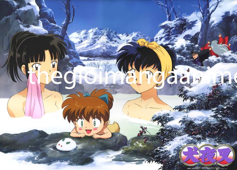 Tấm Poster anime cao cấp giấy 260gsm INUYASHA Khuyển dạ xoa hình chibi ảnh đẹp