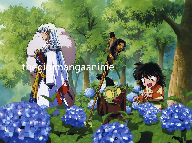 Tấm Poster anime cao cấp giấy 260gsm INUYASHA Khuyển dạ xoa hình chibi ảnh đẹp