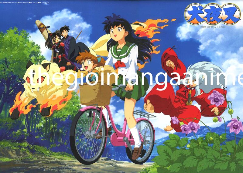 Tấm Poster anime cao cấp giấy 260gsm INUYASHA Khuyển dạ xoa hình chibi ảnh đẹp