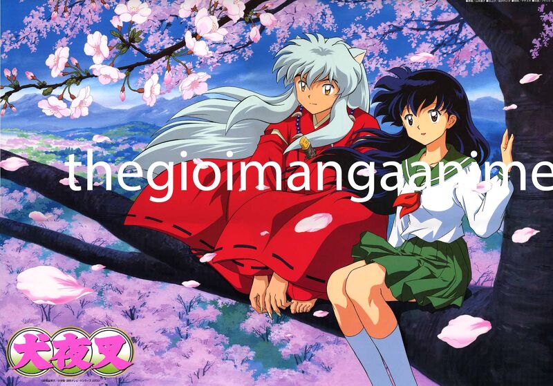 Tấm Poster anime cao cấp giấy 260gsm INUYASHA Khuyển dạ xoa hình chibi ảnh đẹp