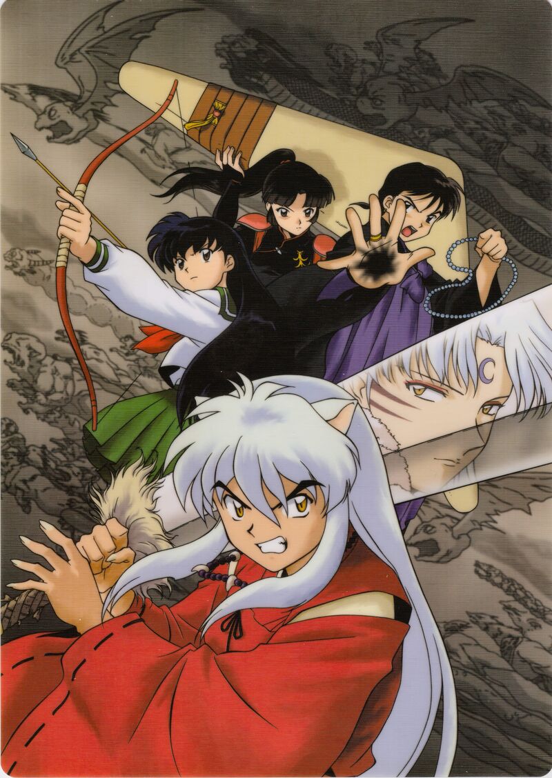 Tấm Poster anime cao cấp giấy 260gsm INUYASHA Khuyển dạ xoa hình chibi ảnh đẹp