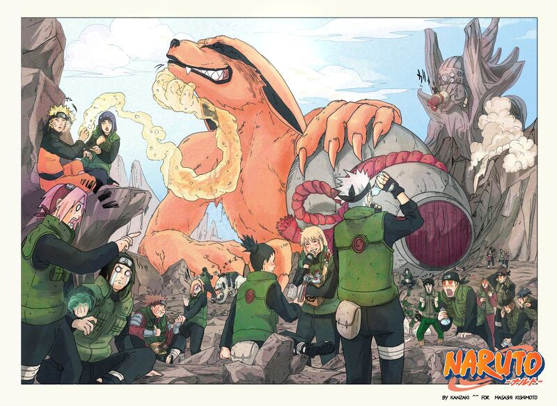 (V02) Tấm Poster anime cao cấp giấy 260gsm NARUTO Cửu hồ vĩ làng Lá chibi ảnh đẹp