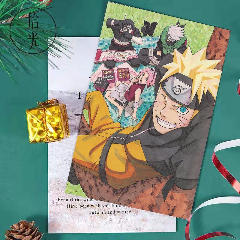 (V02) Tấm Poster anime cao cấp giấy 260gsm NARUTO Cửu hồ vĩ làng Lá chibi ảnh đẹp