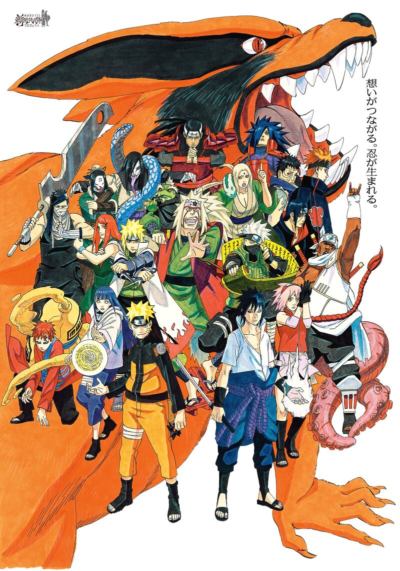 (V02) Tấm Poster anime cao cấp giấy 260gsm NARUTO Cửu hồ vĩ làng Lá chibi ảnh đẹp