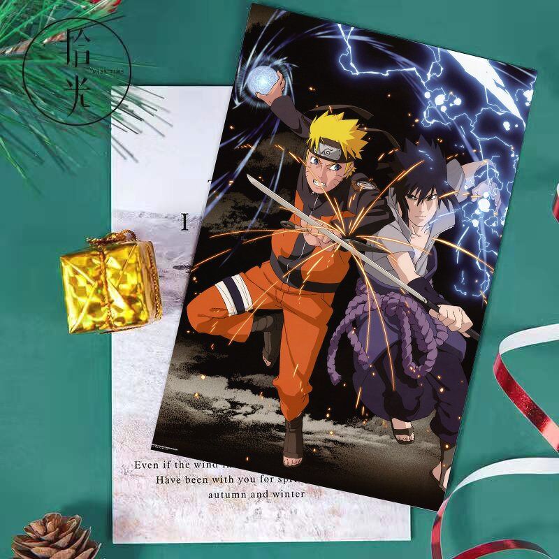 (V01) Tấm Poster anime cao cấp giấy 260gsm NARUTO Cửu hồ vĩ làng Lá chibi ảnh đẹp