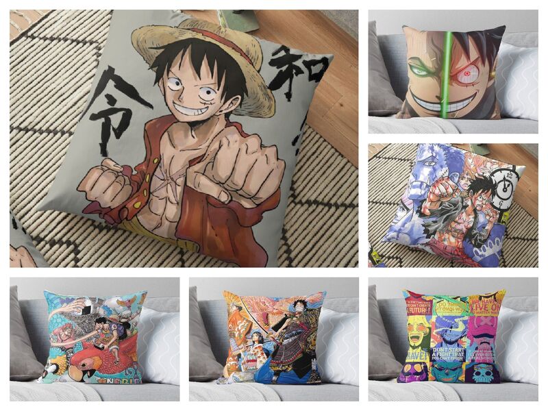 ( M01 ) Gối in hình anime chibi ONE PIECE ĐẢO HẢI TẶC dễ thương tiện lợi chất đẹp