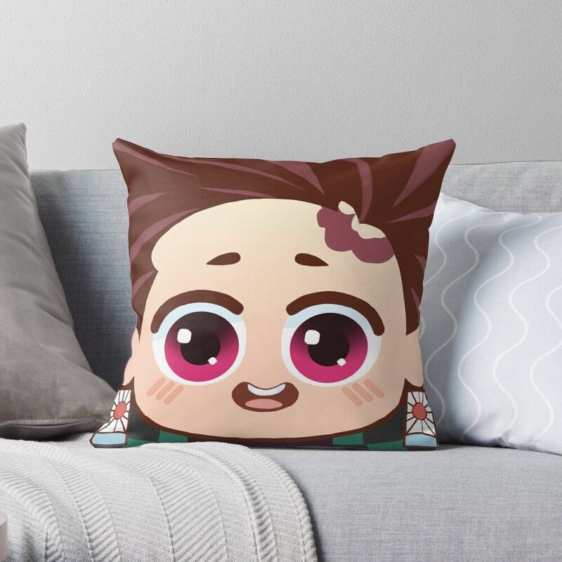 ( ver ĐẦU CHIBI ) Gối in hình anime chibi KIMETSU NO YAIBA THANH GƯƠM DIỆT QUỶ dễ thương tiện lợi chất đẹp