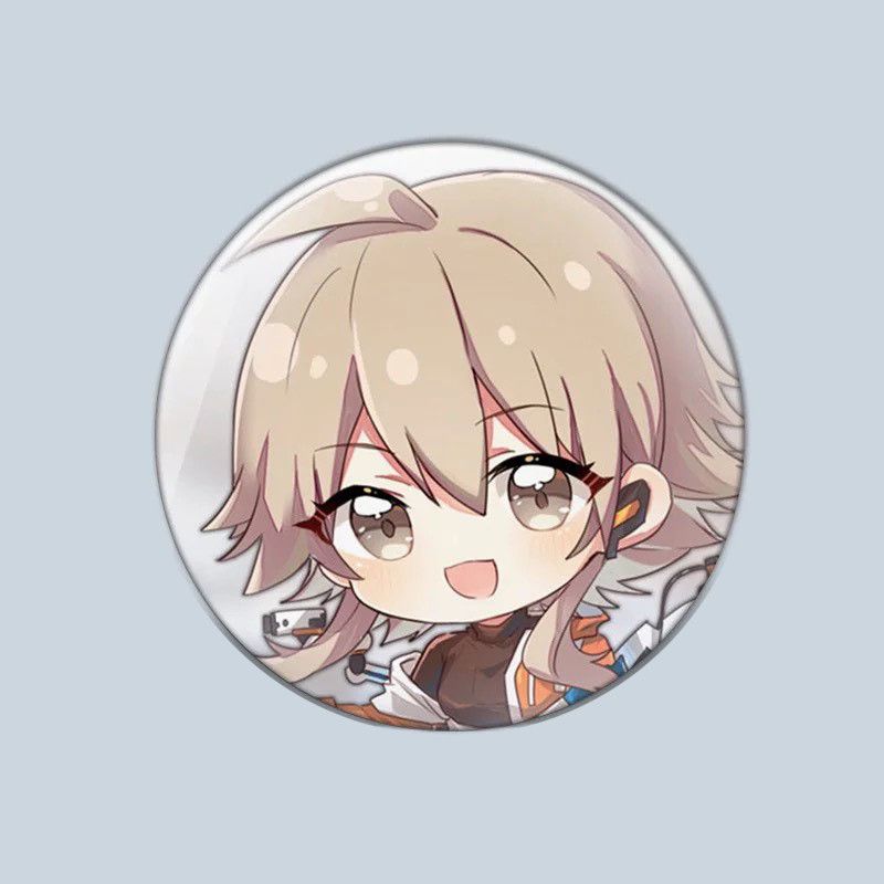 ( VER XÁM ) 1 chiếc Huy hiệu cài áo in hình ARKNIGHTS phụ kiện cài áo anime chibi xinh xắn