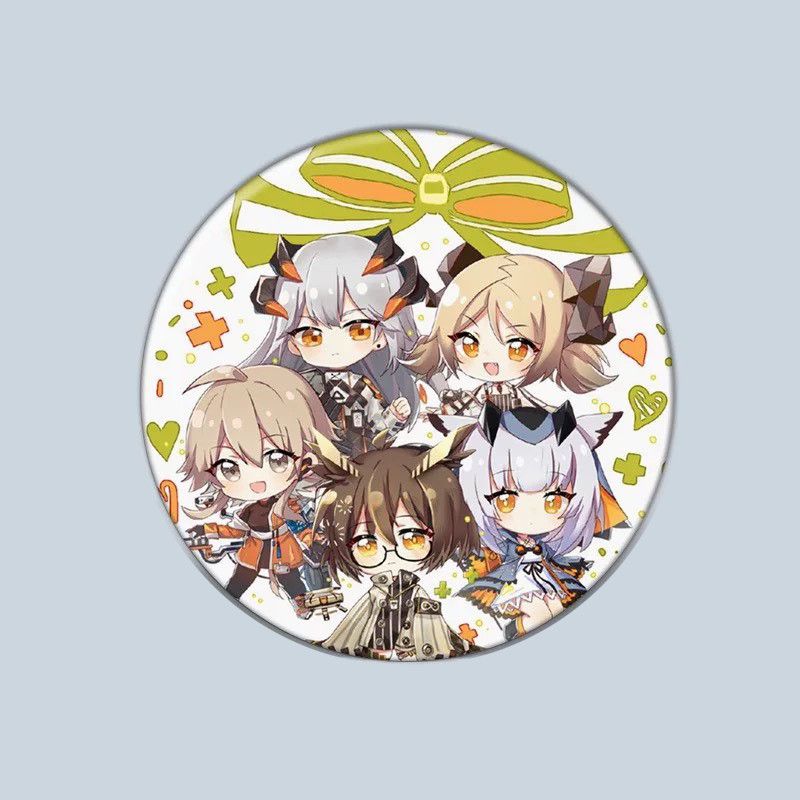 ( VER XÁM ) 1 chiếc Huy hiệu cài áo in hình ARKNIGHTS phụ kiện cài áo anime chibi xinh xắn