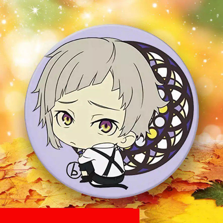 ( 1c ) Huy hiệu cài áo in hình BUNGOU STRAY DOGS ver KÍNH VẠN HOA phụ kiện cài áo anime chibi xinh xắn