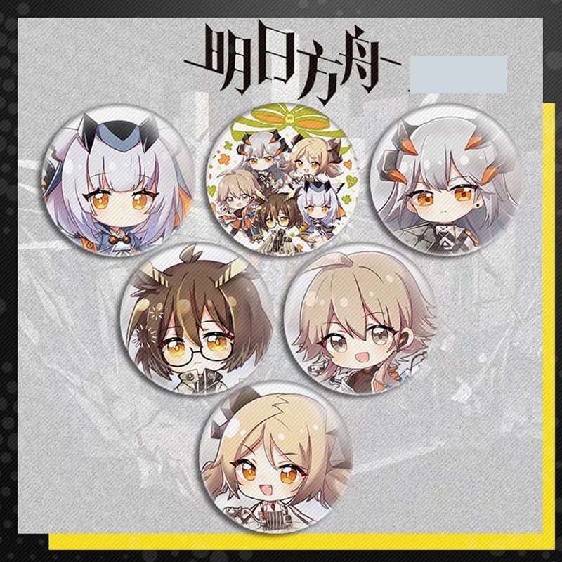 ( VER XÁM ) 1 chiếc Huy hiệu cài áo in hình ARKNIGHTS phụ kiện cài áo anime chibi xinh xắn