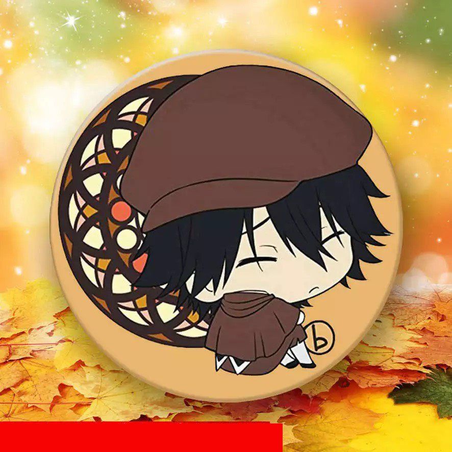 ( 1c ) Huy hiệu cài áo in hình BUNGOU STRAY DOGS ver KÍNH VẠN HOA phụ kiện cài áo anime chibi xinh xắn