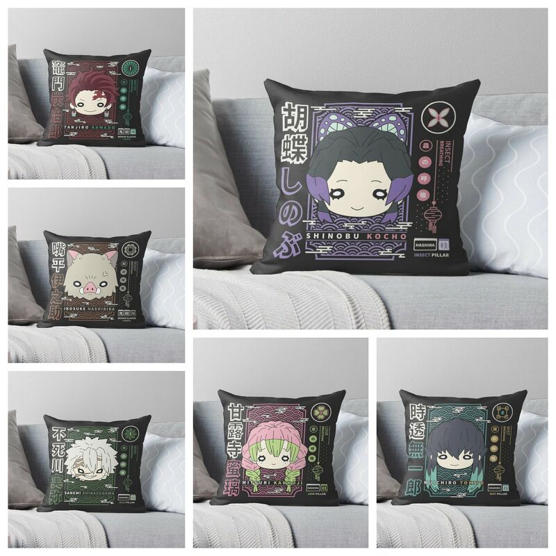 ( VER TẾT ) Gối in hình anime chibi KIMETSU NO YAIBA THANH GƯƠM DIỆT QUỶ dễ thương tiện lợi chất đẹp