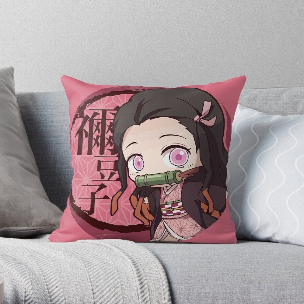 ( VER CHIBI ĐẦU TO ) Gối in hình anime chibi KIMETSU NO YAIBA THANH GƯƠM DIỆT QUỶ dễ thương tiện lợi chất đẹp