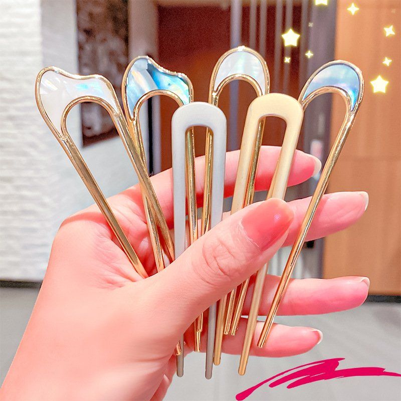 Trâm dạng chữ U phong cách cổ trang phụ kiện cài tóc nữ xinh xắn