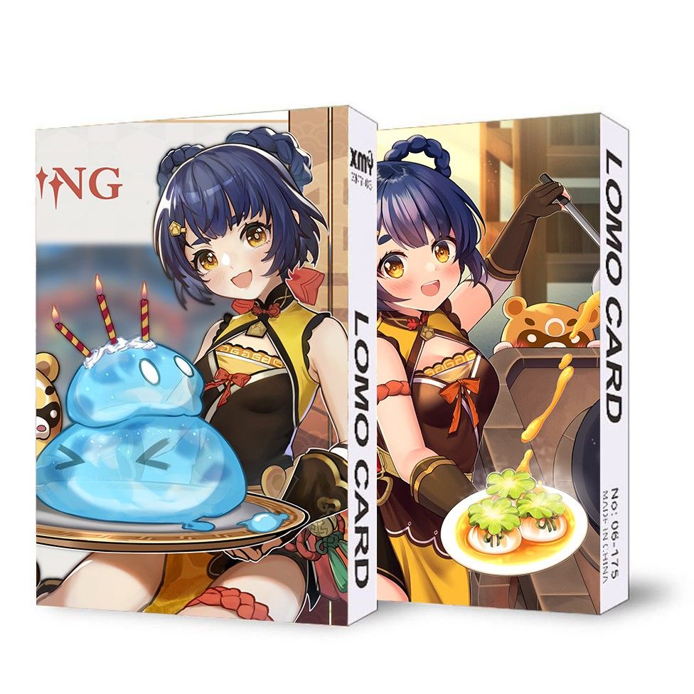 (không kèm hộp) Hộp ảnh lomo IN HÌNH Xiangling Genshin Impact các nhân vật 30 tấm game chibi