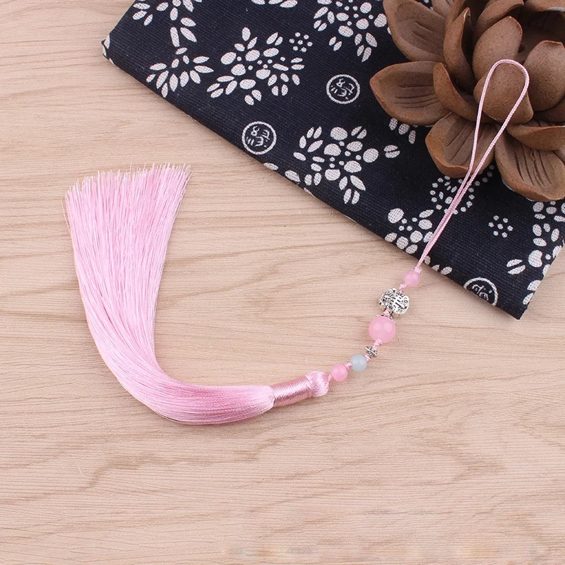 Dây tua rua gắn ngọc nhiều màu mặt bạc đeo hông treo quạt sáo phong cách cổ trang xinh xắn dễ thương phụ kiện