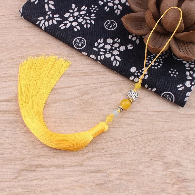 Dây tua rua gắn ngọc nhiều màu mặt bạc đeo hông treo quạt sáo phong cách cổ trang xinh xắn dễ thương phụ kiện