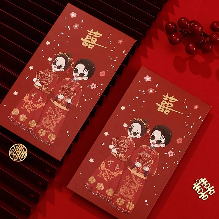 Bao lì xì song hỷ cô dâu chú rể cưới nhiều mẫu xinh xắn tiện lợi
