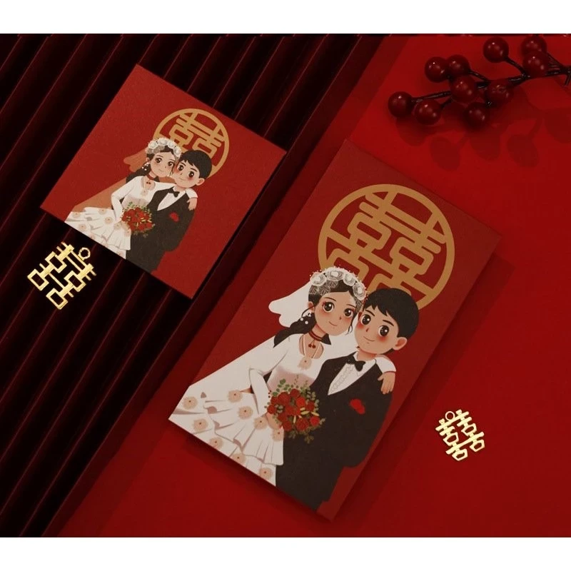 Bao lì xì song hỷ cô dâu chú rể cưới nhiều mẫu xinh xắn tiện lợi