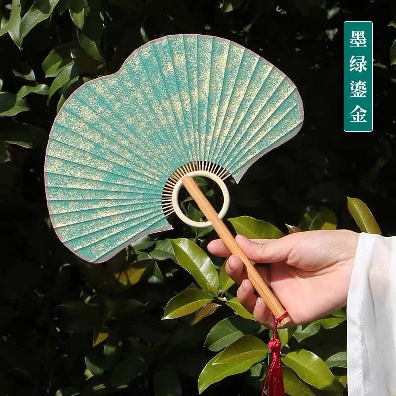 Quạt Lá Rẻ Quạt Cán Gỗ Nhiều Màu - Đạo Cụ Múa, Chụp Ảnh Áo Dài, Decor Phong Cách Trung Hoa