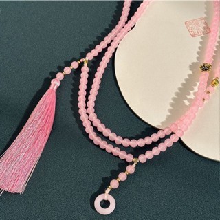 Dây Chuyền Hạt Lưu Ly Vòng Cổ Chuỗi Hạt Xanh Dài Phong Cách Trung Hoa Cổ Điển Mới Cho Nữ Tua Rua