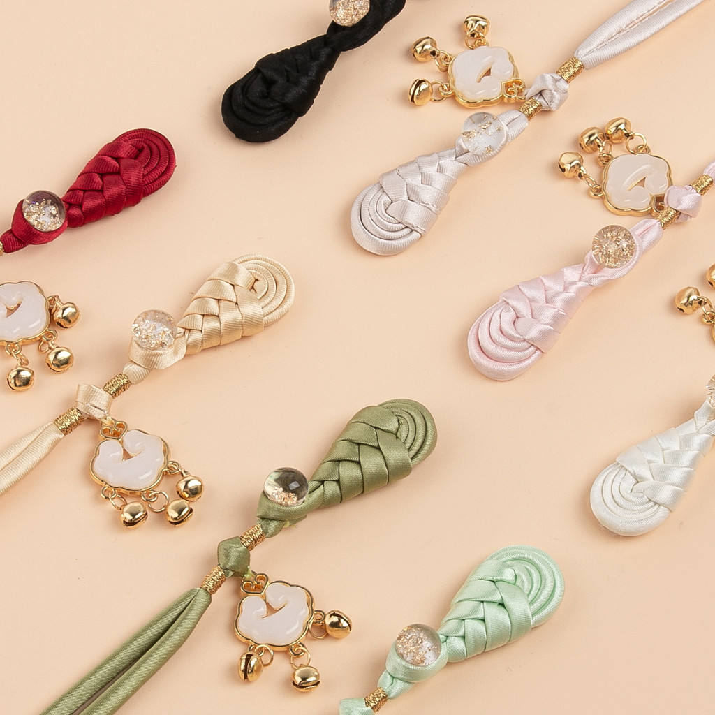 Nút Cài KHÓA TRƯỜNG MỆNH Tỳ Bà Áo Thủ Công Kiểu Trung Hoa Dây Phụ Kiện Sườn Xám Hanfu Áo Dài