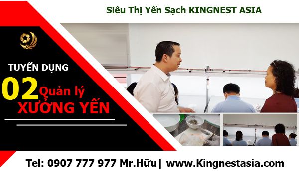 Tuyển Dụng 02  Quản Lý Xưởng Nhặt Lông Yến Sào