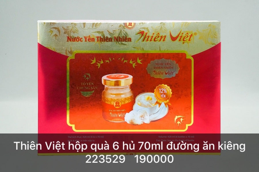 Thiên Việt hộp Quà 6 hủ 70ml đường ăn kiêng