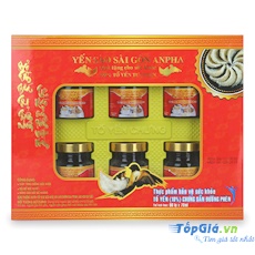 Hộp 6 hũ Yến Sào Sài Gòn Anpha - Tổ yến chưng sẵn (10%) - Đường phèn