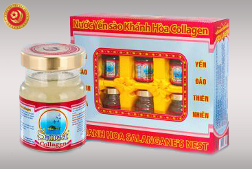 Yến Sào Khánh Hòa - Nước yến Sanest Collagen 70ml hộp 6 lọ