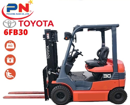 Cho Thuê Xe Nâng Hàng Bằng Điện Toyota 3 Tấn 6FB30 Nhật Bản