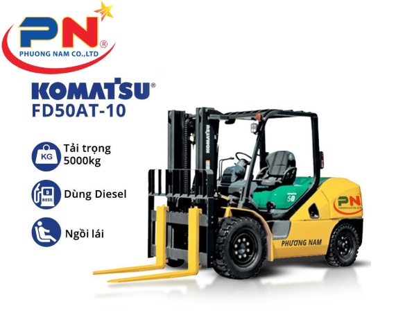 Cho Thuê Xe Nâng Hàng Komatsu FD50AT-10 - Dùng Diesel
