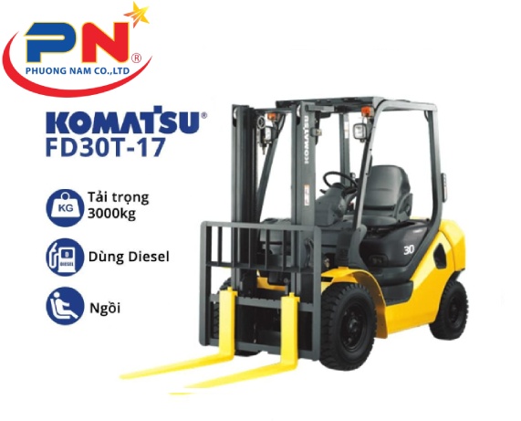 Cho Thuê Xe Nâng Komatsu 3 tấn FD30T-17