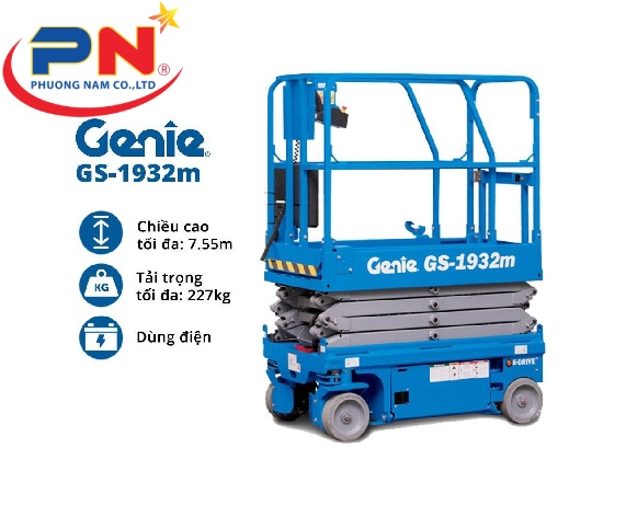 Cho Thuê Xe Nâng Người Cắt Kéo GENIE GS 1932m E-Drive