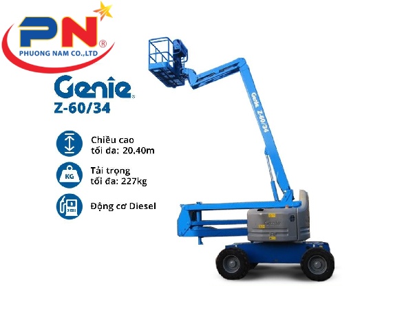 Cho Thuê Xe Nâng Người Z-Boom Genie Z 60/34 – 20m Làm Việc