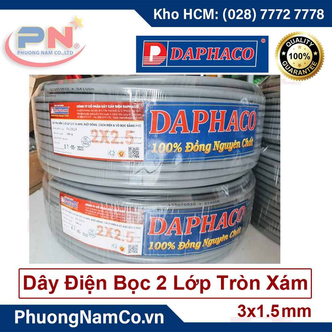 Dây Điện DAPHACO 2x2.5 Xám