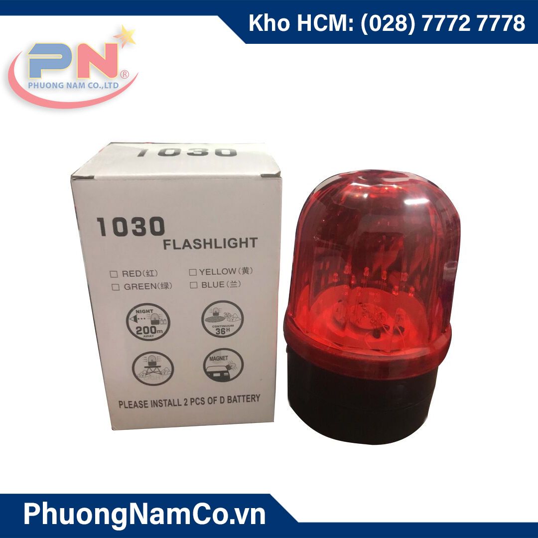 ĐÈN QUAY CẢNH BÁO NAM CHÂM DÙNG PIN 1030