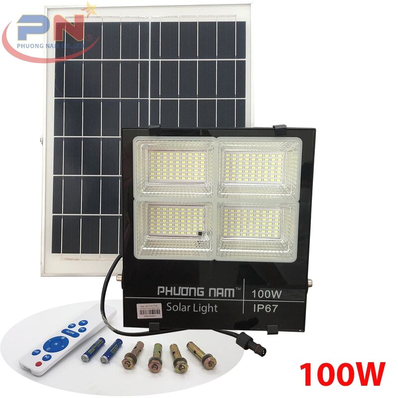 Đèn LED Năng Lượng Mặt Trời Solar Light 100W (4 Khoang)