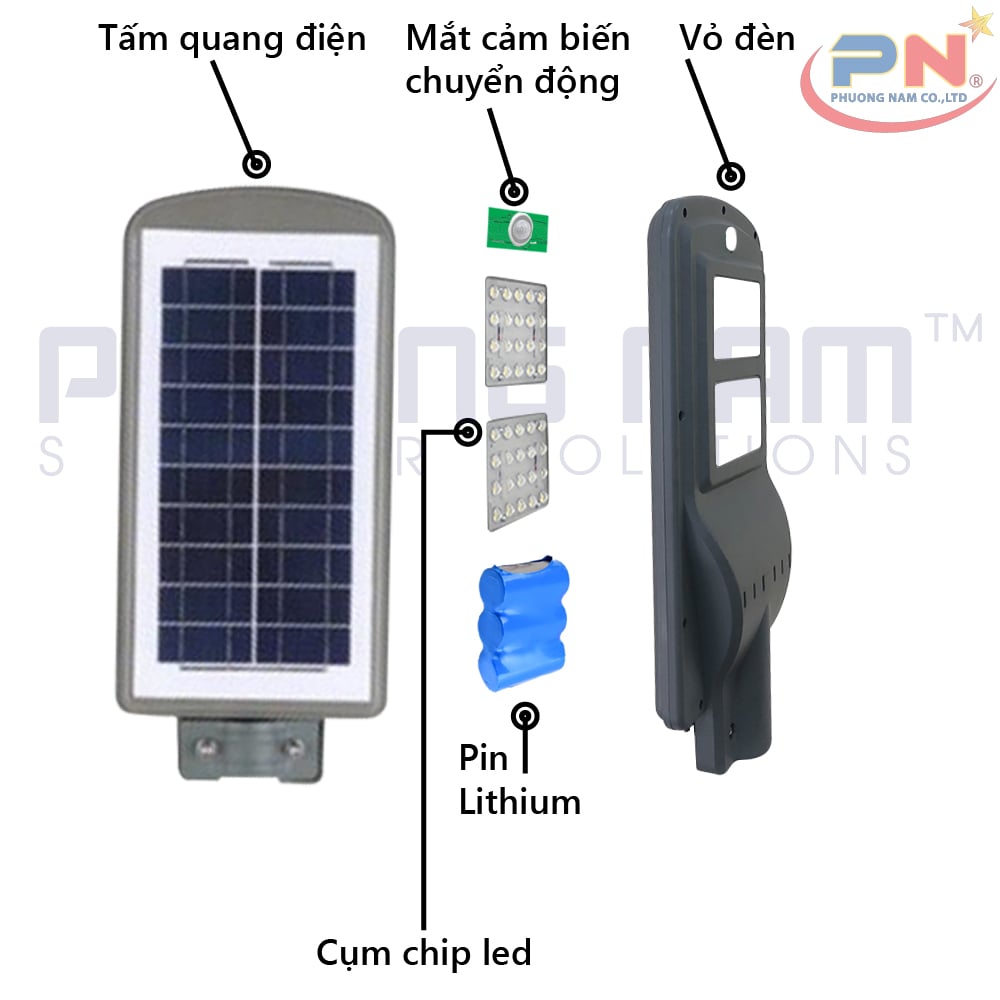 Đèn Đường Năng Lượng Mặt Trời 40W (Liền Thể)