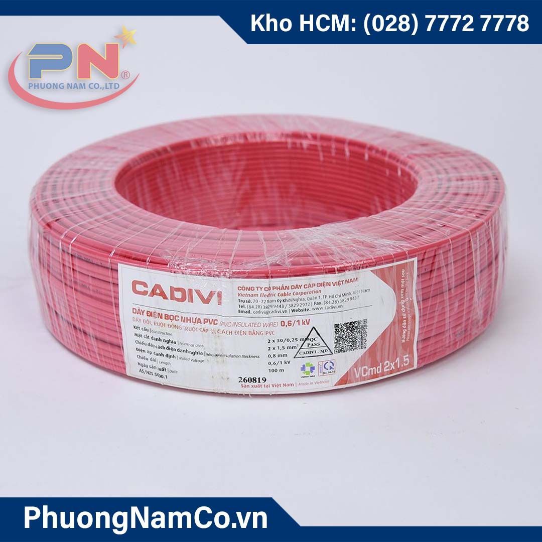 Dây Điện Đôi Cadivi VCmd 2X1.5 (100M/CUỘN)