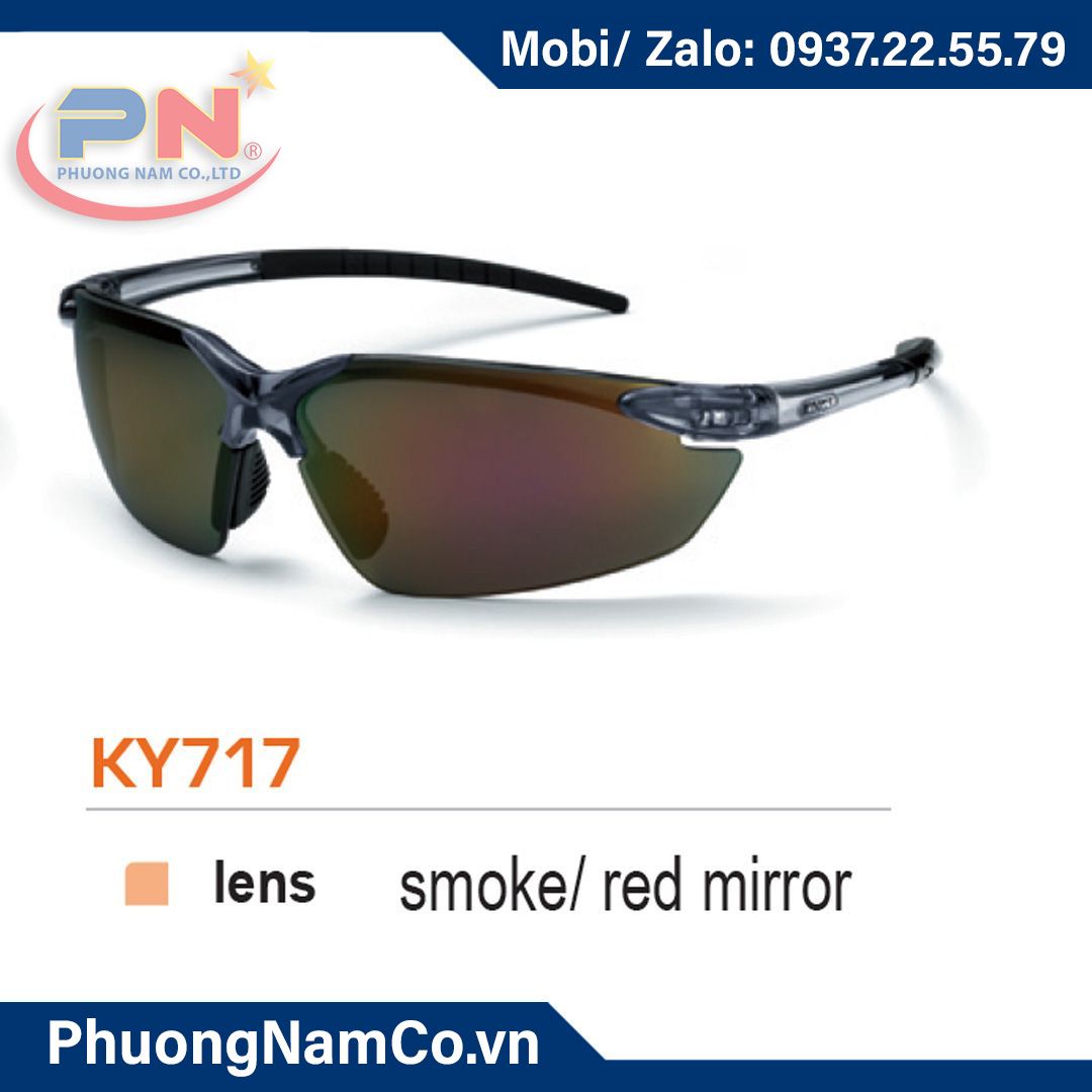 KING KY717 Safety Glasses with Anti-Fog/Anti-Scratch Coating, Clear Impact Resistant Lens, Ligthweight Goggles, Black Temple, UV Protection