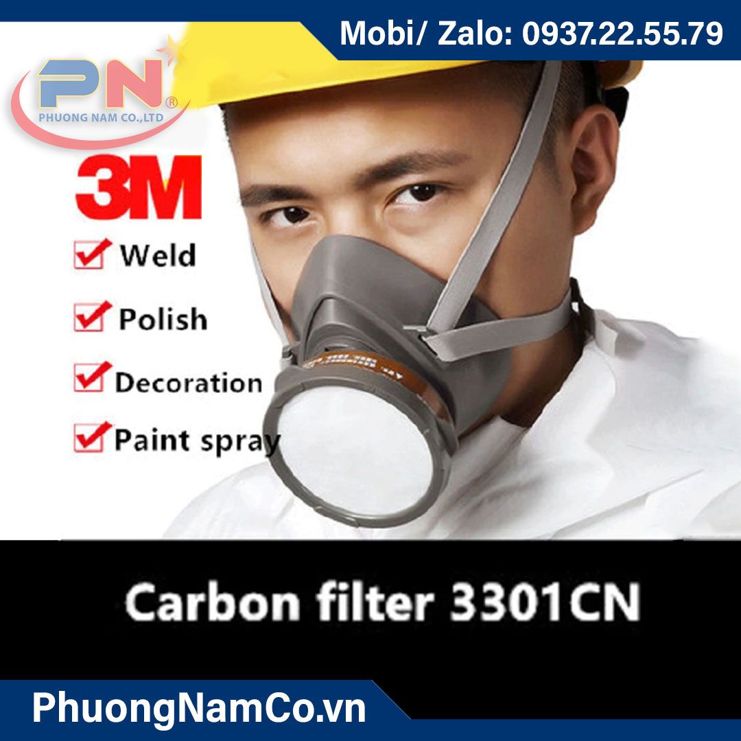 3M Respirator Cartridge/Filter 3301CN, Helps Protect Against Organic Vapors, Acid Gases, Ammonia Methylamine, Formaldehyde and Particulates